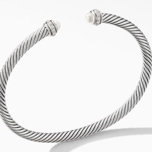 David Yurman Cable Pearl and Diamond Bracelet